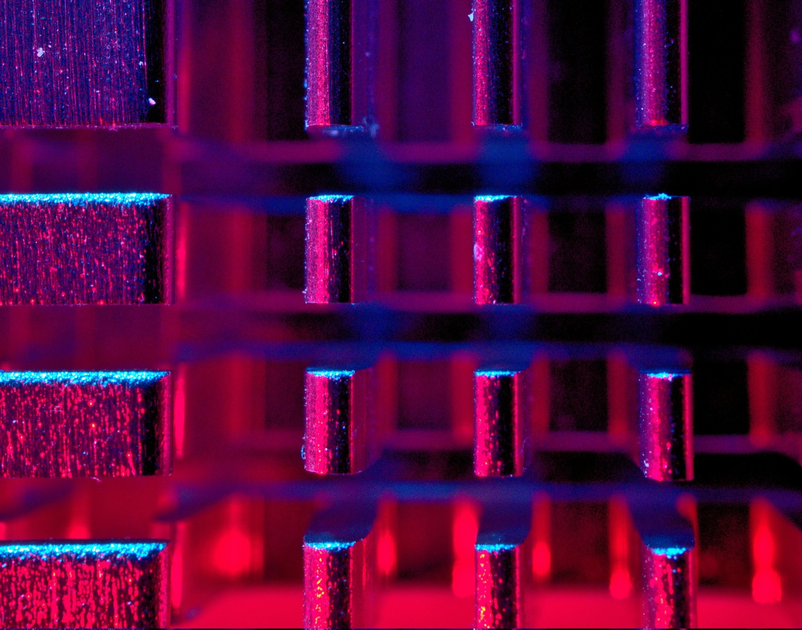 Macro view of extruded aluminum heat sink fins for Epo-Weld™ TC thermally conductive epoxy power electronics bonding