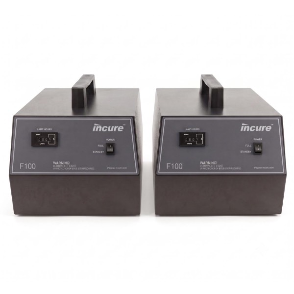 Incure CDM™ F100 dual UV flood lamp heads for x2AC and x2A conveyor configurations