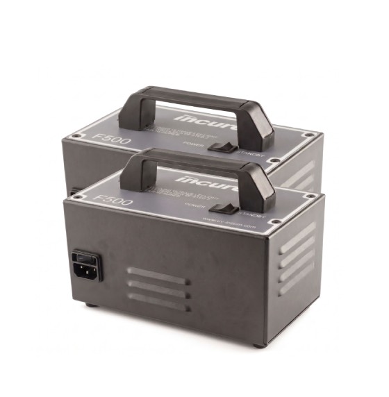 Incure CDM™ Compact F500 dual UV flood lamp heads for x2AC and x2A configurations