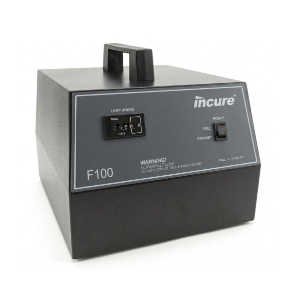 Incure F100 compact UV flood curing lamp with lamp hours counter and full/standby power switch